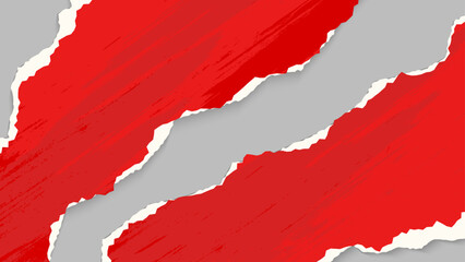 Abstract Grunge Red Paper Ripped Frame Design Template