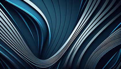 Abstract blue background poster with dynamic. Technology network for presentation design. Generative AI