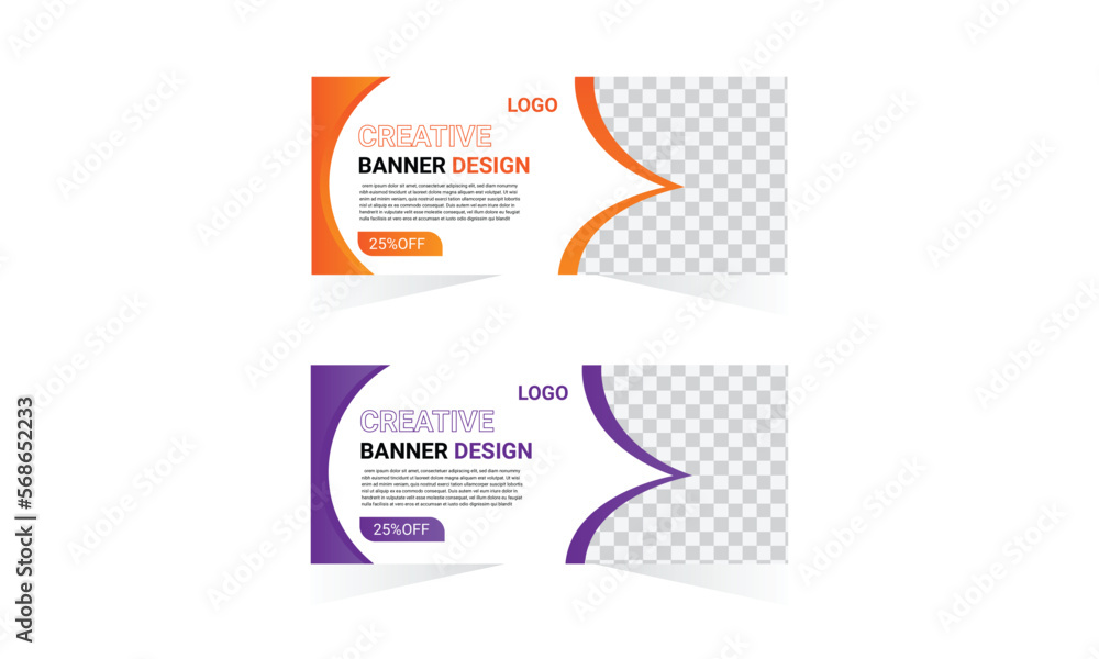 Canvas Prints creative modern web banners of standard size with a place for photos. square template. vector illust