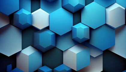 Abstract 3d blue technology background for presentation template. Generative Ai. Abstract blue background poster with dynamic. technology network