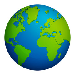 Globe illustration on transparent background