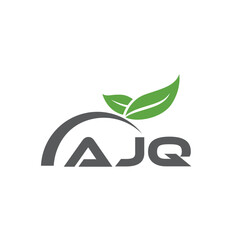 AJQ letter nature logo design on white background. AJQ creative initials letter leaf logo concept. AJQ letter design.