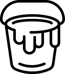 Paint bucket icon outline vector. Food cream. Natural dye