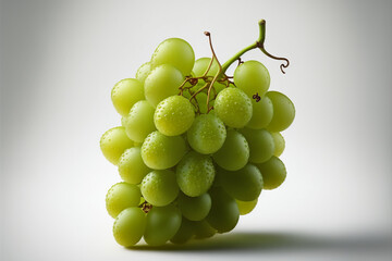 Green grapes. Isolated on white