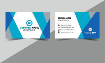 Creative and modern business card template Blue modern creative business card and name card horizontal simple clean template vector design layout Creative and Clean Business Card Template