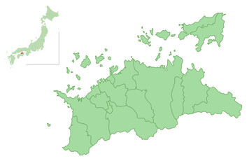 香川　地図　市町村　アイコン