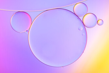 Top view movement of oil bubbles in the liquid