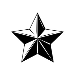 Black vintage shiny star on white background icon flat vector design