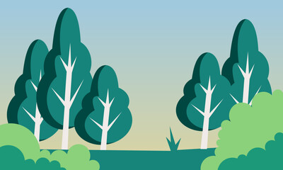 Green nature forest landscape scenery banner background Illustration, Spring Illustration