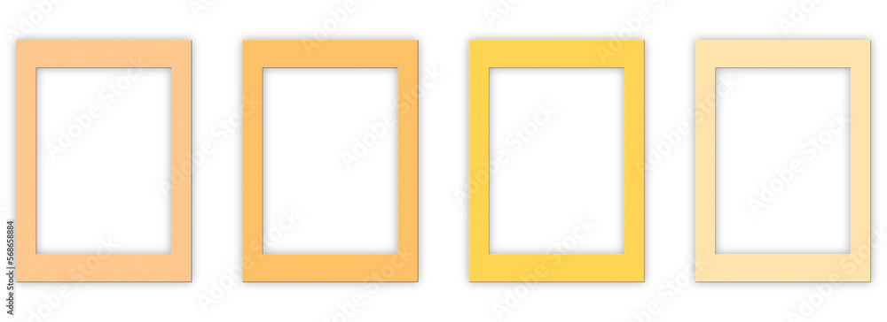 Poster isolated light wood picture frame set. 3:4 aspect ratio. 3d rendering. realistic wooden frame set wi