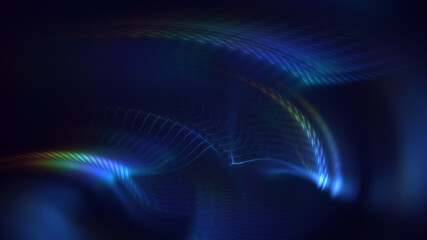 3D rendering abstract multicolor technology fractal light background