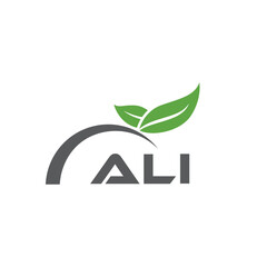 ALI letter nature logo design on white background. ALI creative initials letter leaf logo concept. ALI letter design.