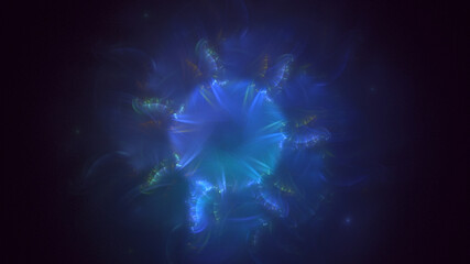 Obraz premium 3D rendering abstract round light background