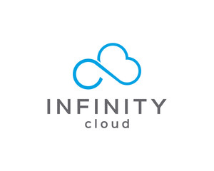 Cloud infinity logo. Infinity cloud logo template