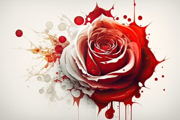 red rose with water droplets