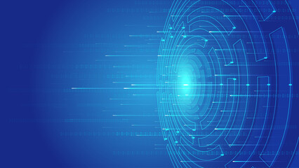 Tech Turntable transmits 01 data with Ray, Internet big data vector background.