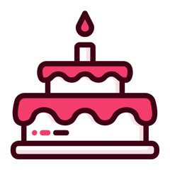 Fototapeta premium Icon birthday cake illustration can be used for web app info graphic etc