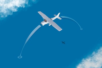 Aircraft In The Sky Illustration route place to place