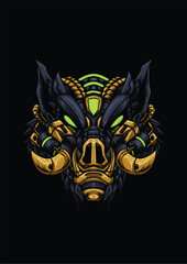 hand-draw-mechanical-boar-head