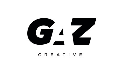 GAZ letters negative space logo design. creative typography monogram vector