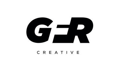 GFR letters negative space logo design. creative typography monogram vector