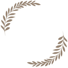 laurel wheat wreath logo icon symbol of victory and success, Vector on White transparent background 03
