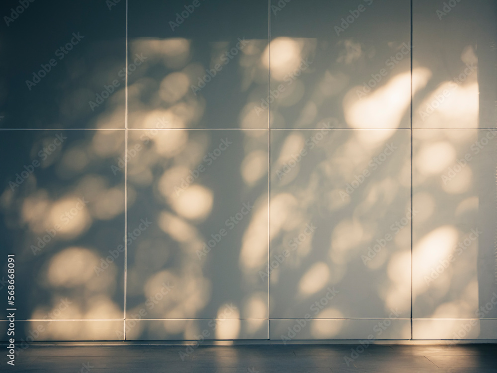 Poster Tree branch shadow on wall Nature Abstract background
