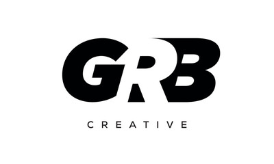 GRB letters negative space logo design. creative typography monogram vector - obrazy, fototapety, plakaty