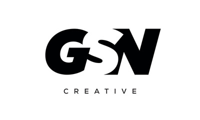 GSN letters negative space logo design. creative typography monogram vector