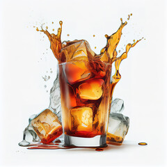 Drink on white background, Ai generated