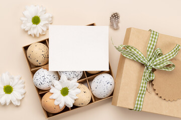 Easter eggs and flowers