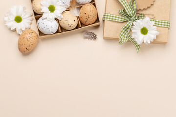 Easter eggs and flowers