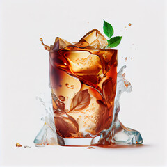 Drink on white background, Ai generated