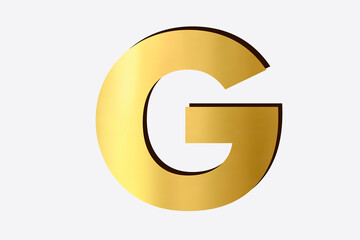 golden Alphabet G, isolated over white background