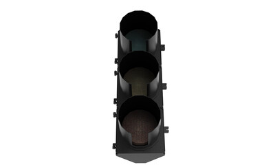 traffic light with lights off on a white background