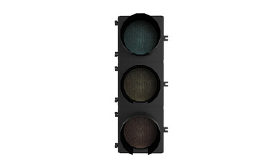 traffic light with lights off on a white background