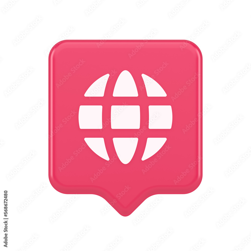 Poster internet connection global web communication button planet globalization technology 3d speech bubble