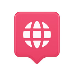 Internet connection global web communication button planet globalization technology 3d speech bubble icon