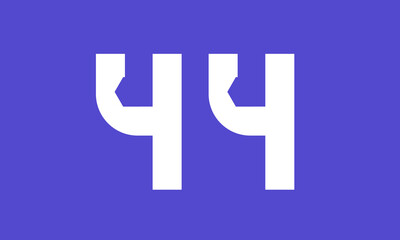 Obraz premium Number Blue Tech Modern Hexagon Logo