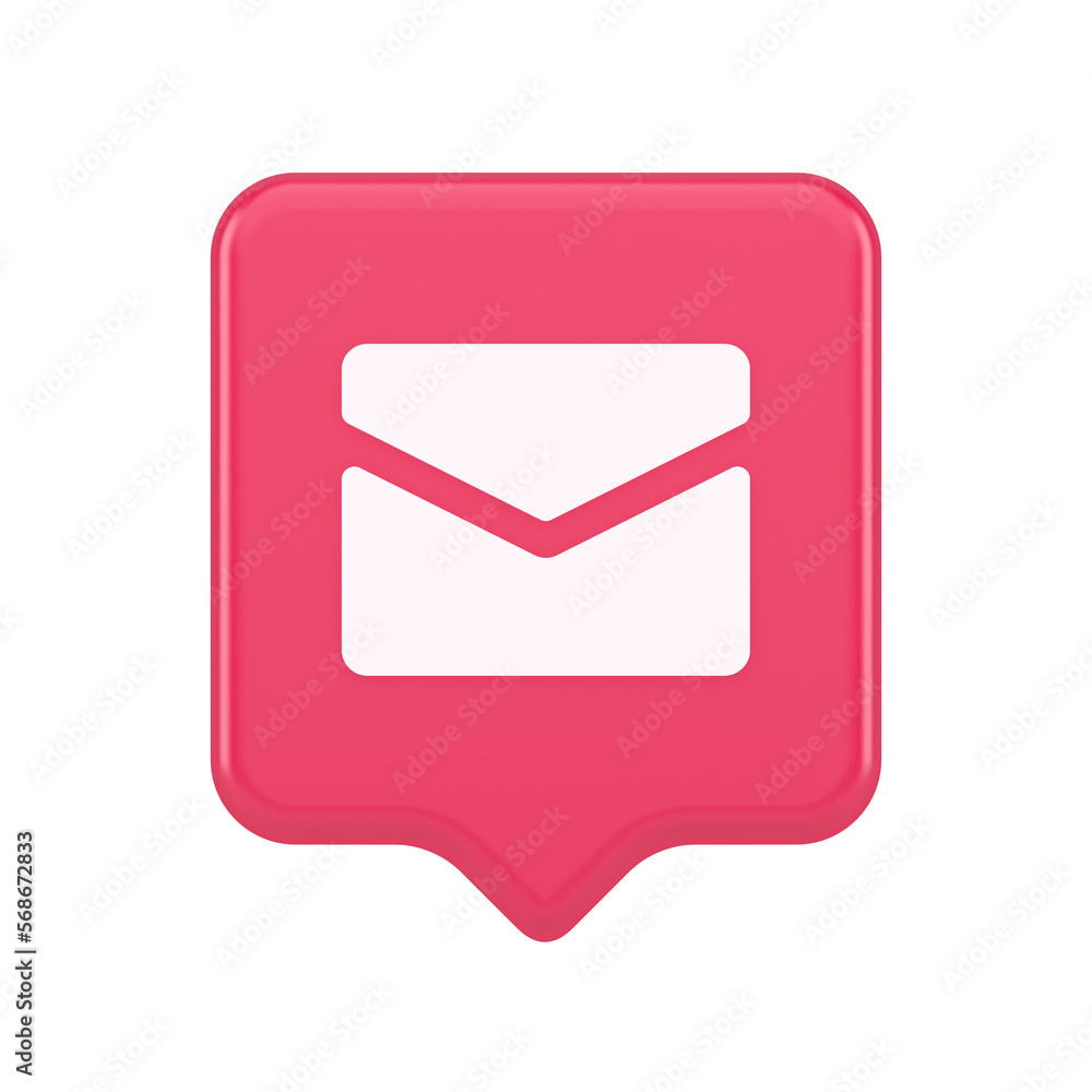 Poster Newsletter inbox chat message button remotely communication digital notification 3d speech bubble icon
