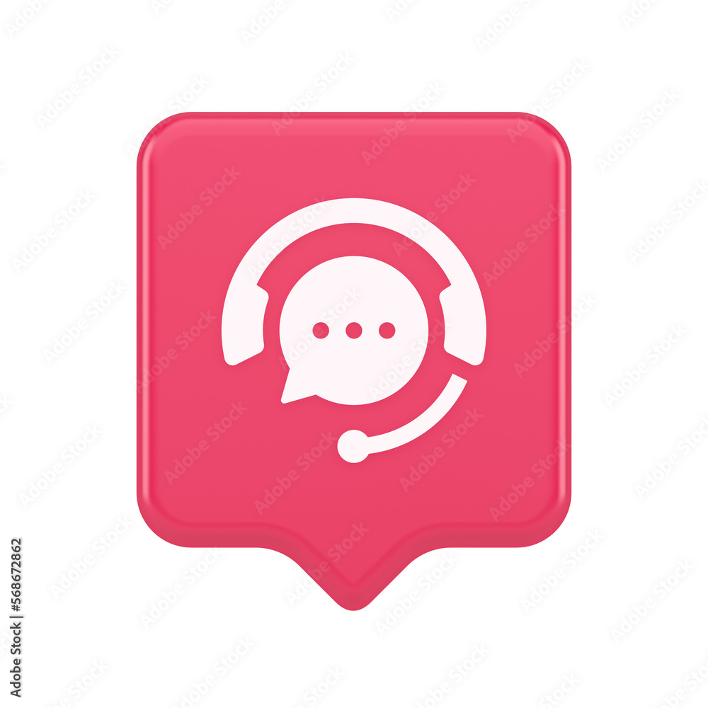 Poster customer support live chat service button information messaging consulting 3d speech bubble icon