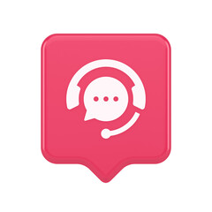 Customer support live chat service button information messaging consulting 3d speech bubble icon