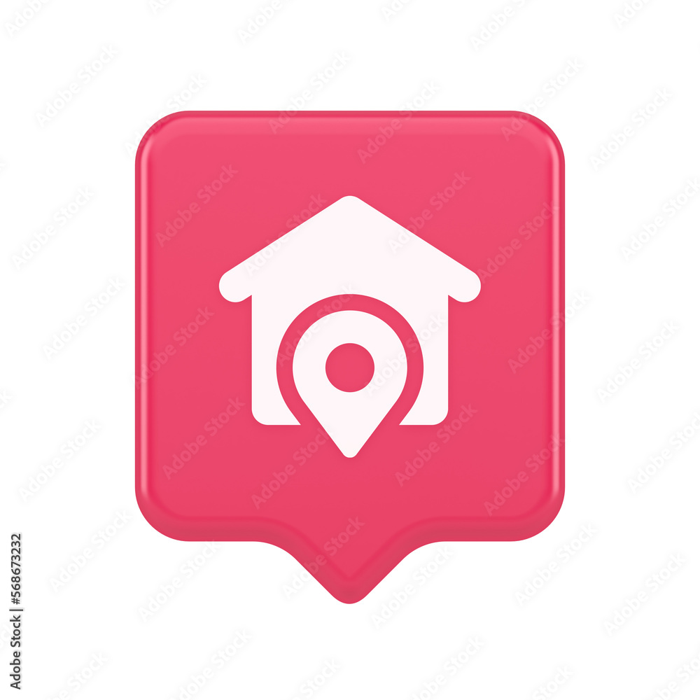 Poster house location gps route button distance navigation map pin pointer address direction 3d speech bubb