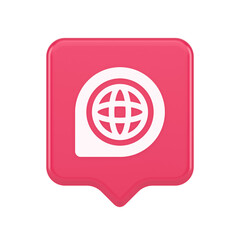 Internet access connection pointer button web address global cyberspace communication 3d speech bubble icon