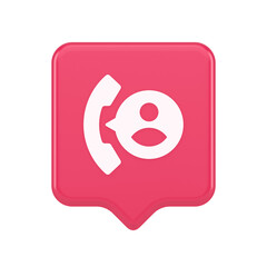 Phone contact call helpdesk customer support button telephone talk service 3d realistic speech bubble icon
