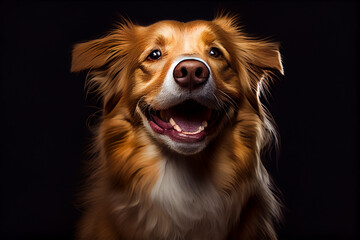 Portrait of a smiling dog. generative ai