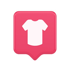 T shirt online shopping button internet order purchasing 3d realistic speech bubble icon