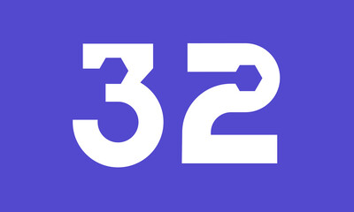 Number Blue Tech Modern Hexagon Logo