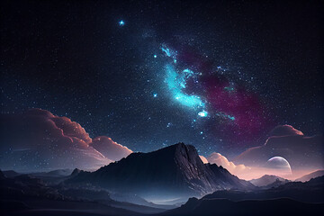 Fototapeta na wymiar Wallpaper of the night sky. Generative ai