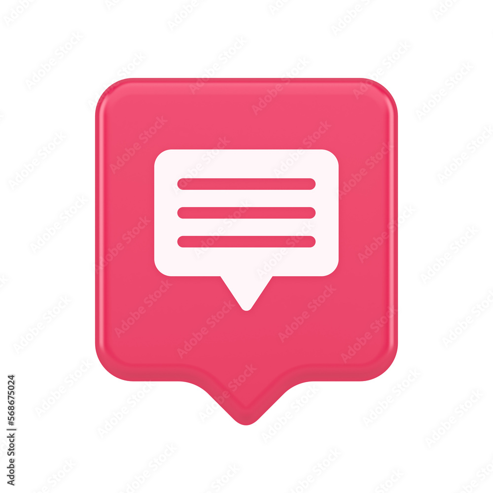 Poster chat box speech bubble button social networks texting internet communication 3d speech bubble icon